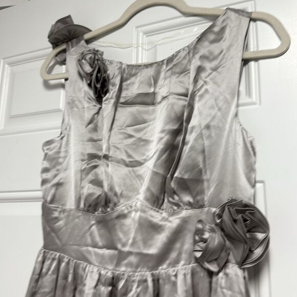 Elegant Silver Evening Dress - REFORMATION Flor Dress in Moonlight NWT - Size 6 - Picture 2 of 8